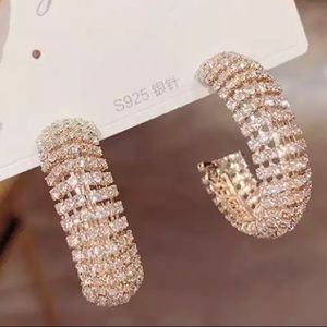 New 18k gold plated Geometric Hoop Earrings Statement Women's Multilayer Circle